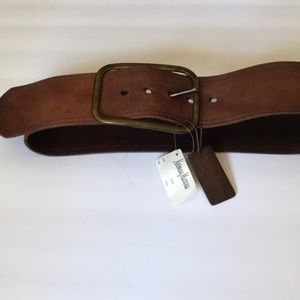 Lines pelle brown leather belt